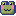 green frog face with pink cheeks
