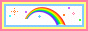 A curved rainbow with sparkles and a rainbow border.