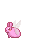 Pink bunny with fairy wings.