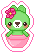 green bear in a plant pot