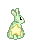 Green bunny with a star tail.