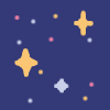 dark blue sky with multi-colored stars